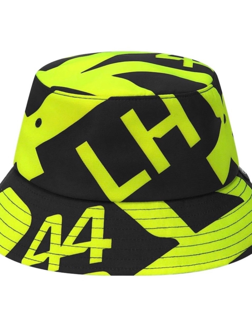 LWEIS HAMILTON Neon Yellow & Black Graphic Bucket Hat